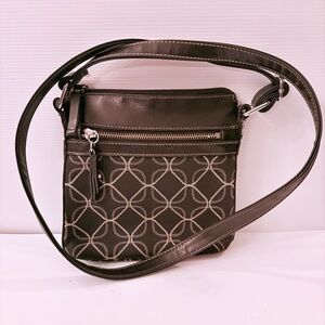 NINE WEST Charcoal Grey Small Crossbody Bag with an Adjustable Strap